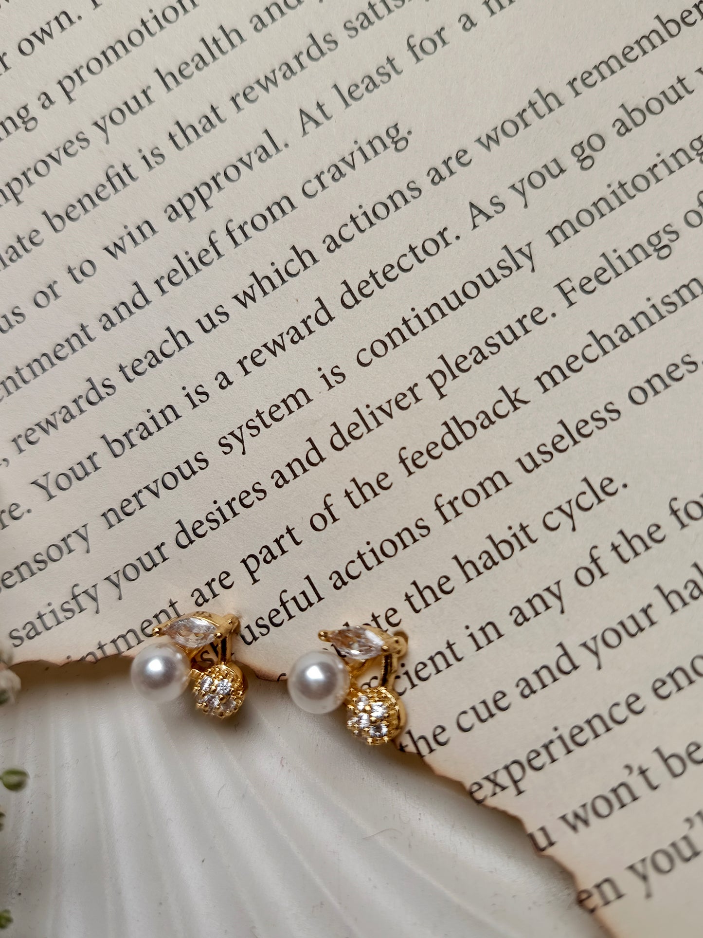 Elegant Pearl & Crystal anti tarnish Drop Earrings | Gold-Toned