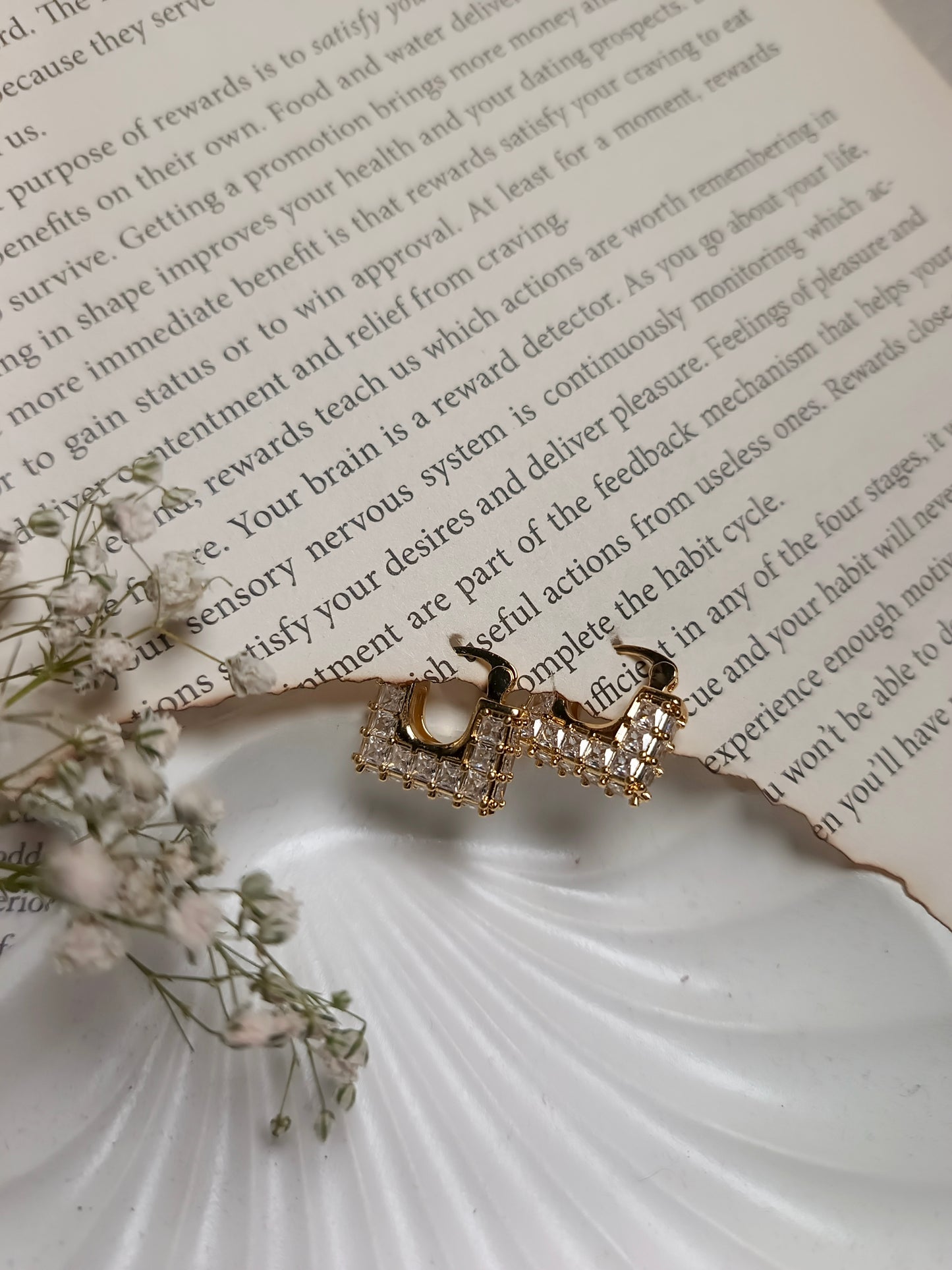 Dazzling Square Crystal anti tarnish Hoop Earrings | All-Over Sparkle
