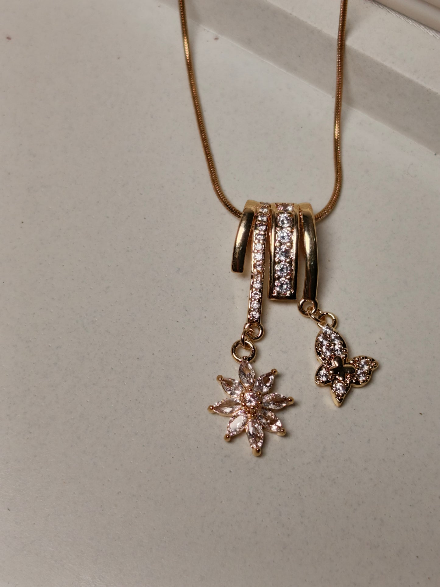 anti tarnish Gold-Plated charm Pendant Necklace