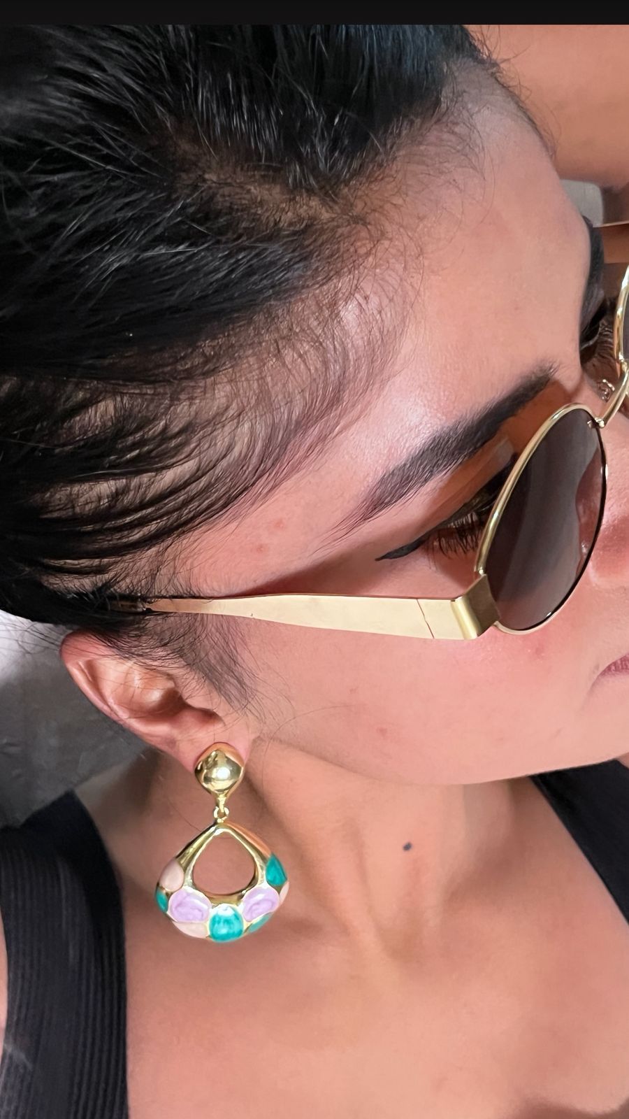 Boho Geometric Enamel Earrings