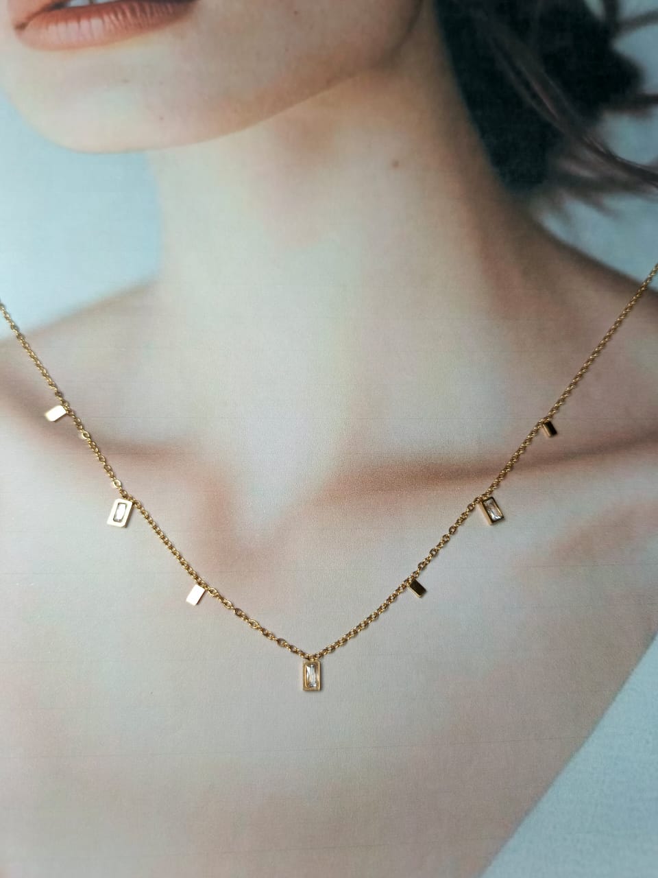 Anti-Tarnish Gold-Plated Dangle Charm Necklace