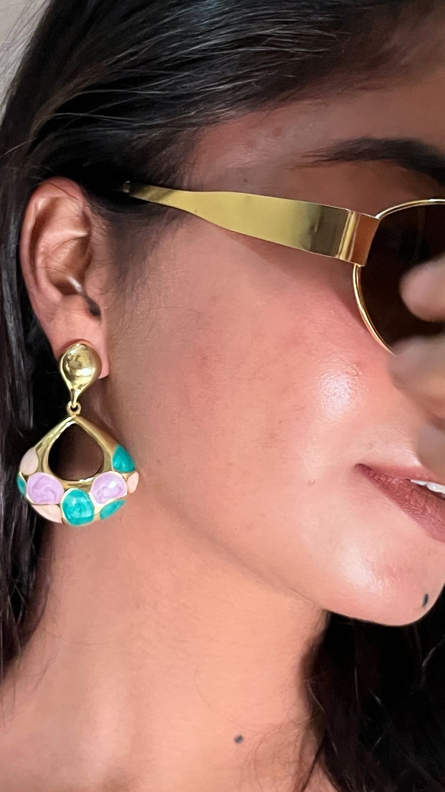 Boho Geometric Enamel Earrings