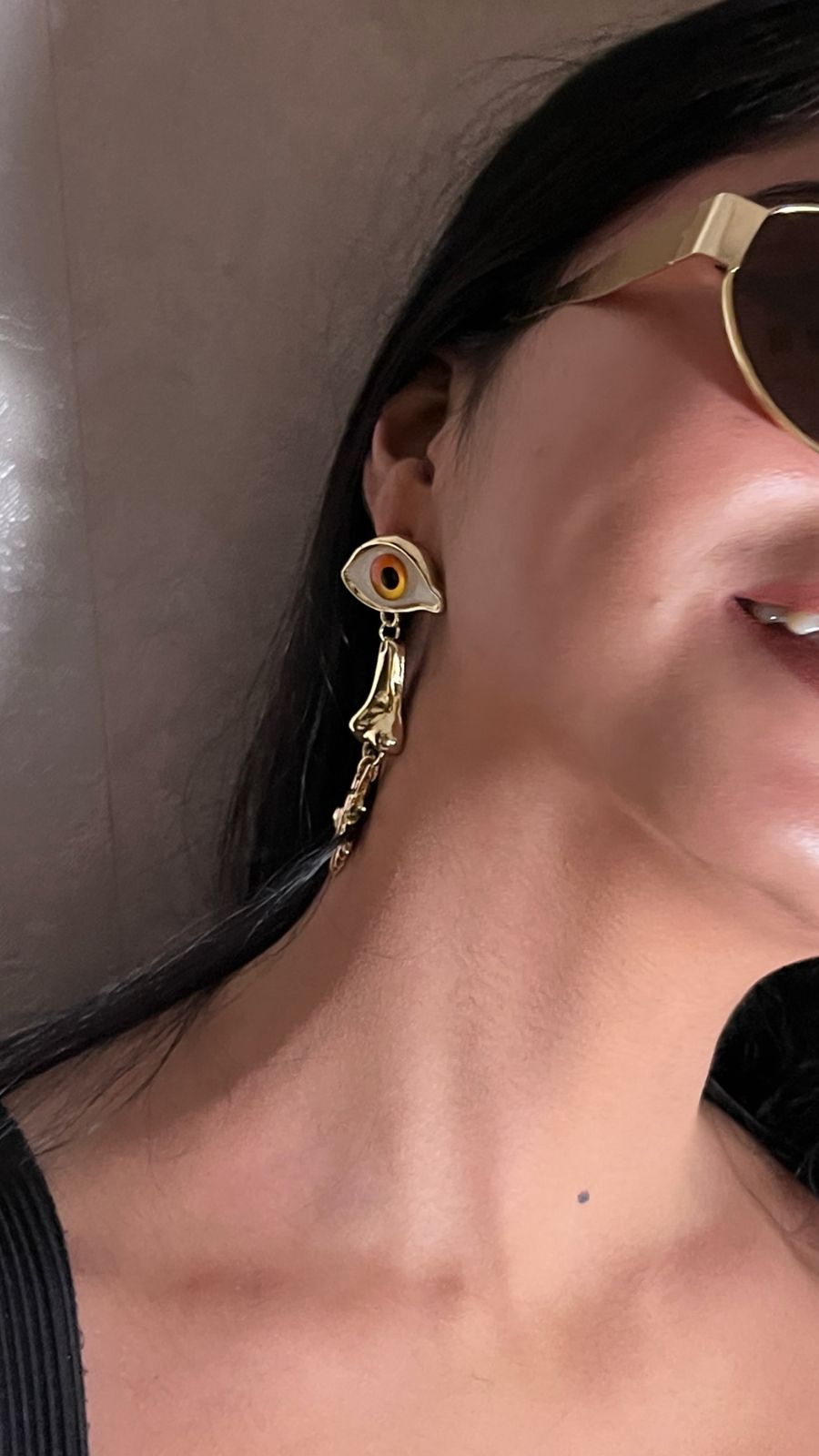 Anti taarnish Eye, Nose, and Sun Drop Earrings