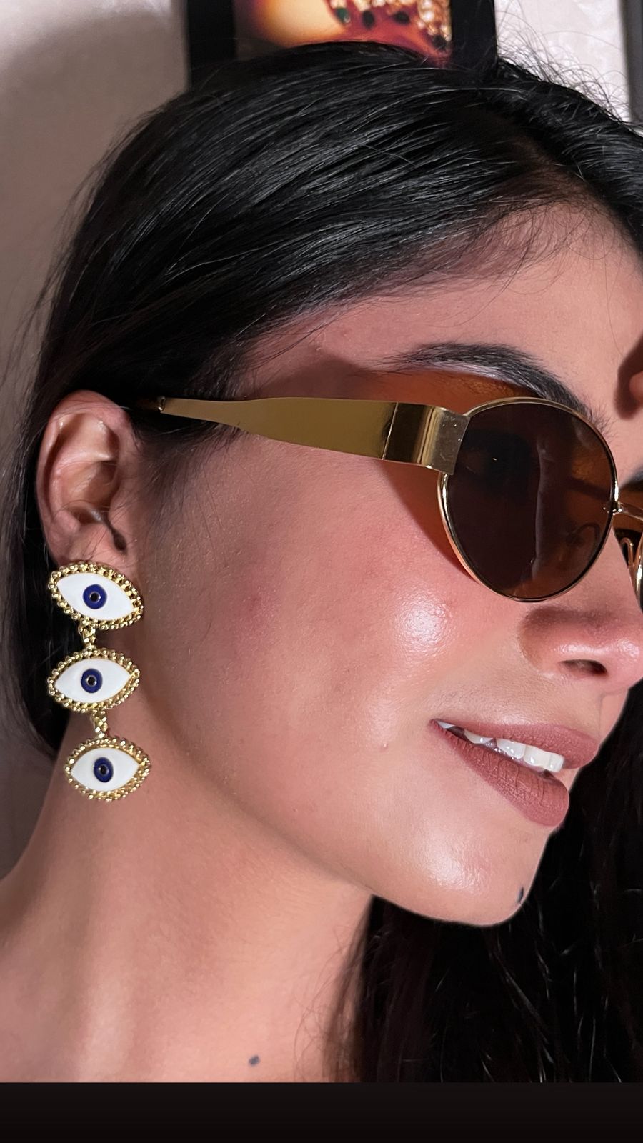 Dangling Evil Eye Earrings