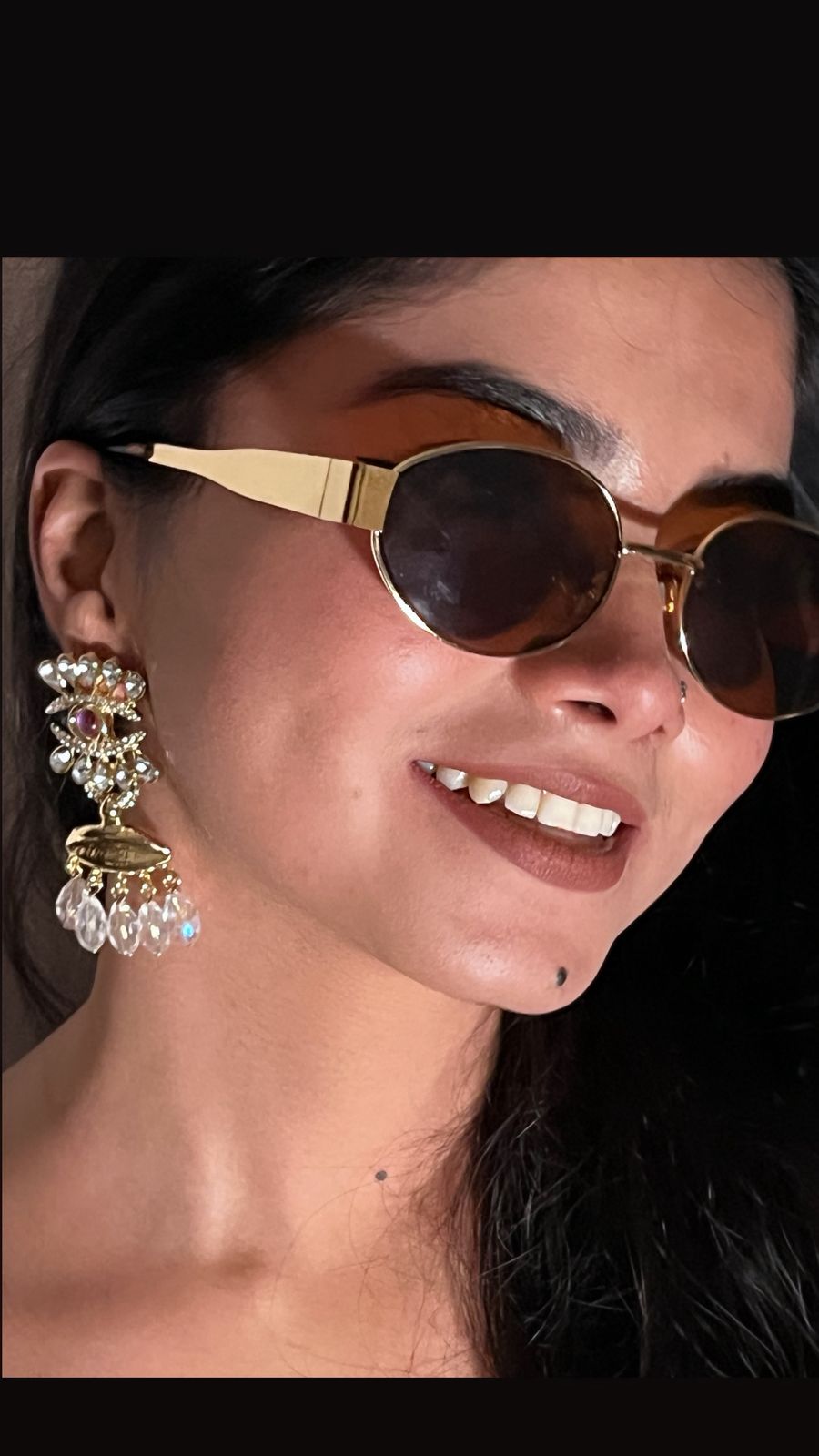 Anti tarnish Embellished Earrings with Crystals