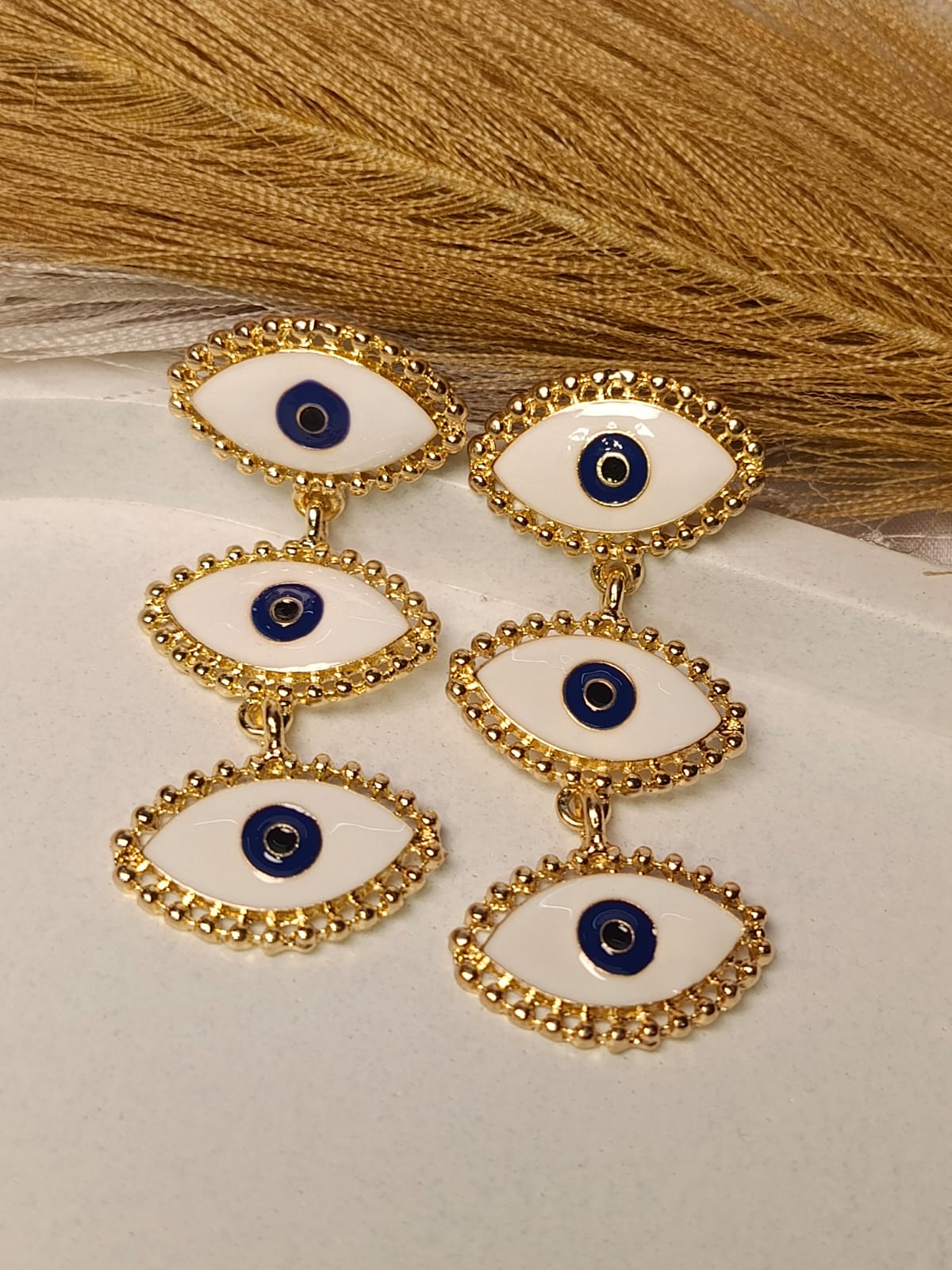 Dangling Evil Eye Earrings