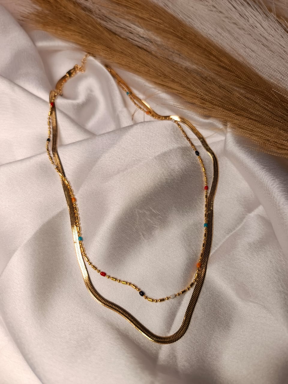 Anti-Tarnish Gold-Plated Layered Choker Necklace