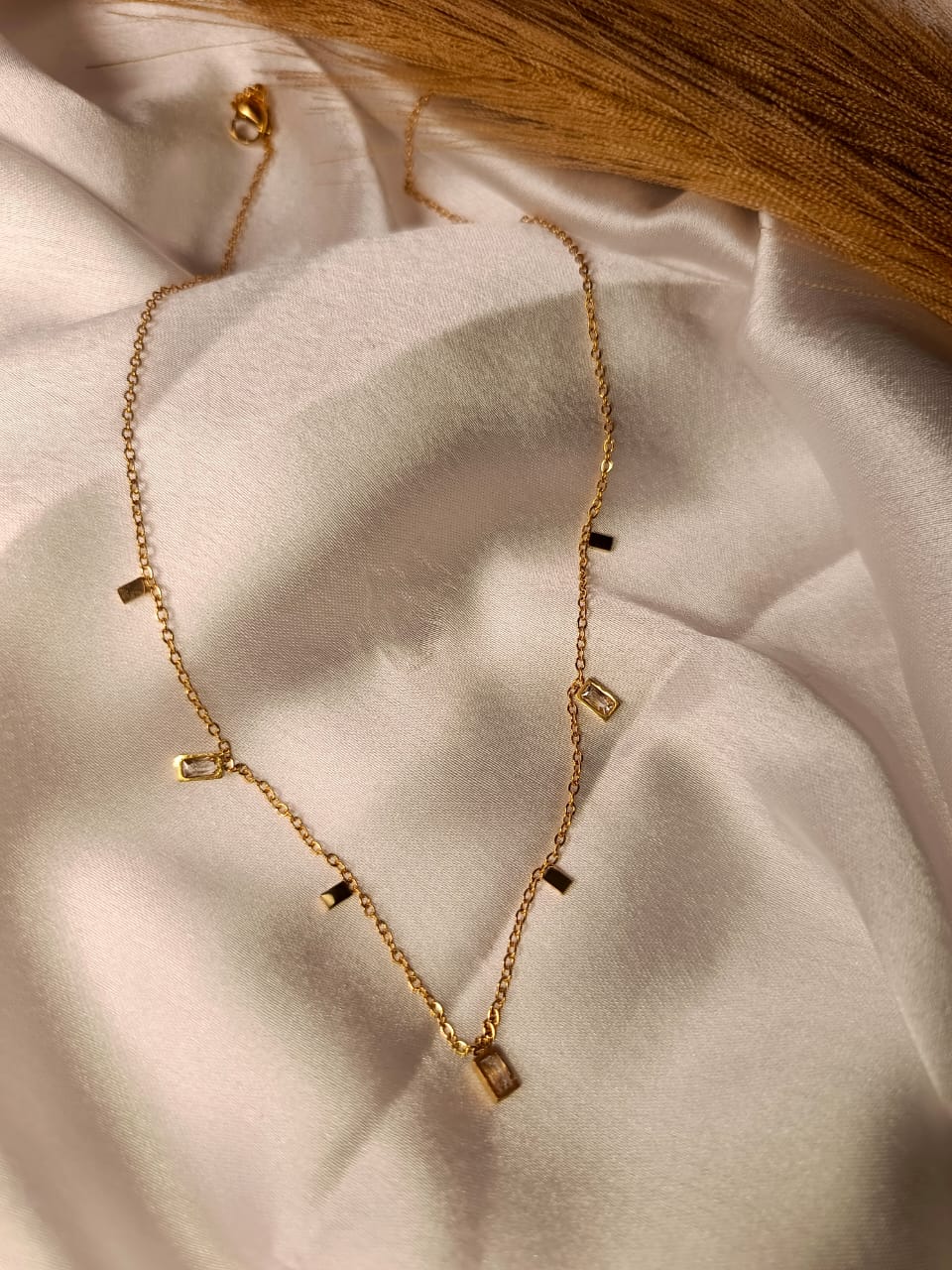 Anti-Tarnish Gold-Plated Dangle Charm Necklace