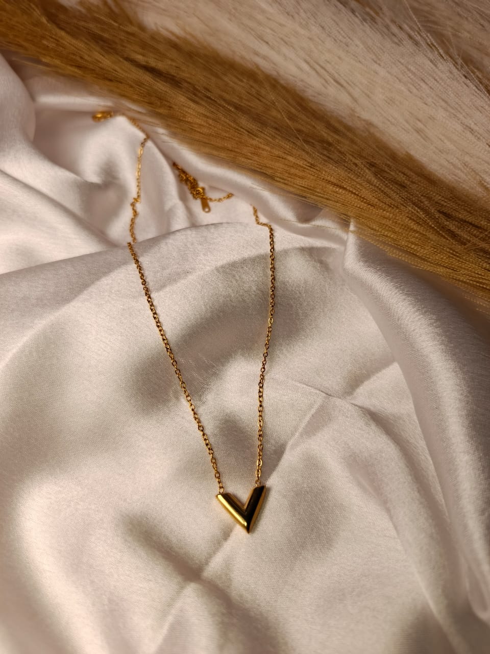 Anti-Tarnish Gold-Plated V-Shape Necklace