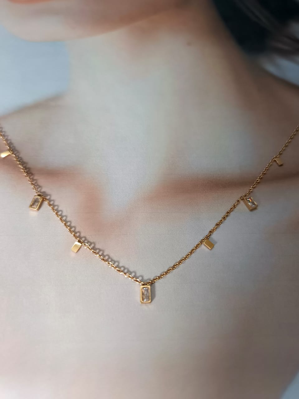 Anti-Tarnish Gold-Plated Dangle Charm Necklace