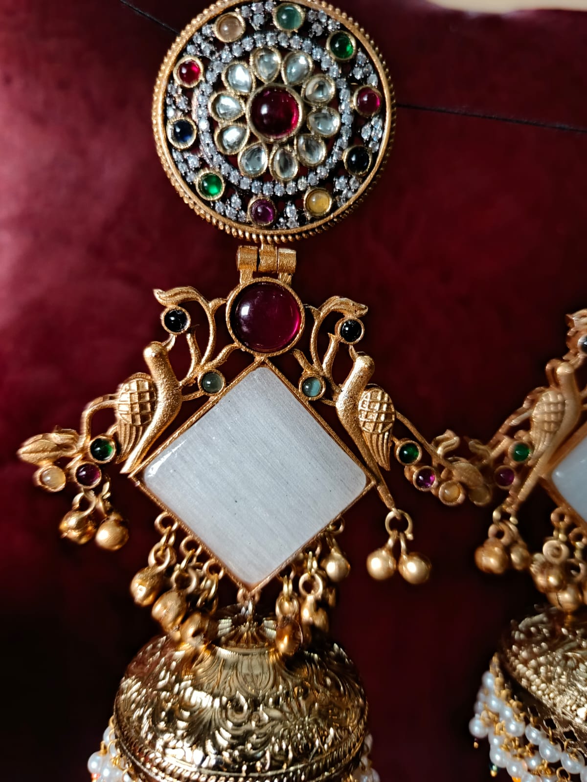 Magnificent Gold Plated Brass Jhumka Earrings