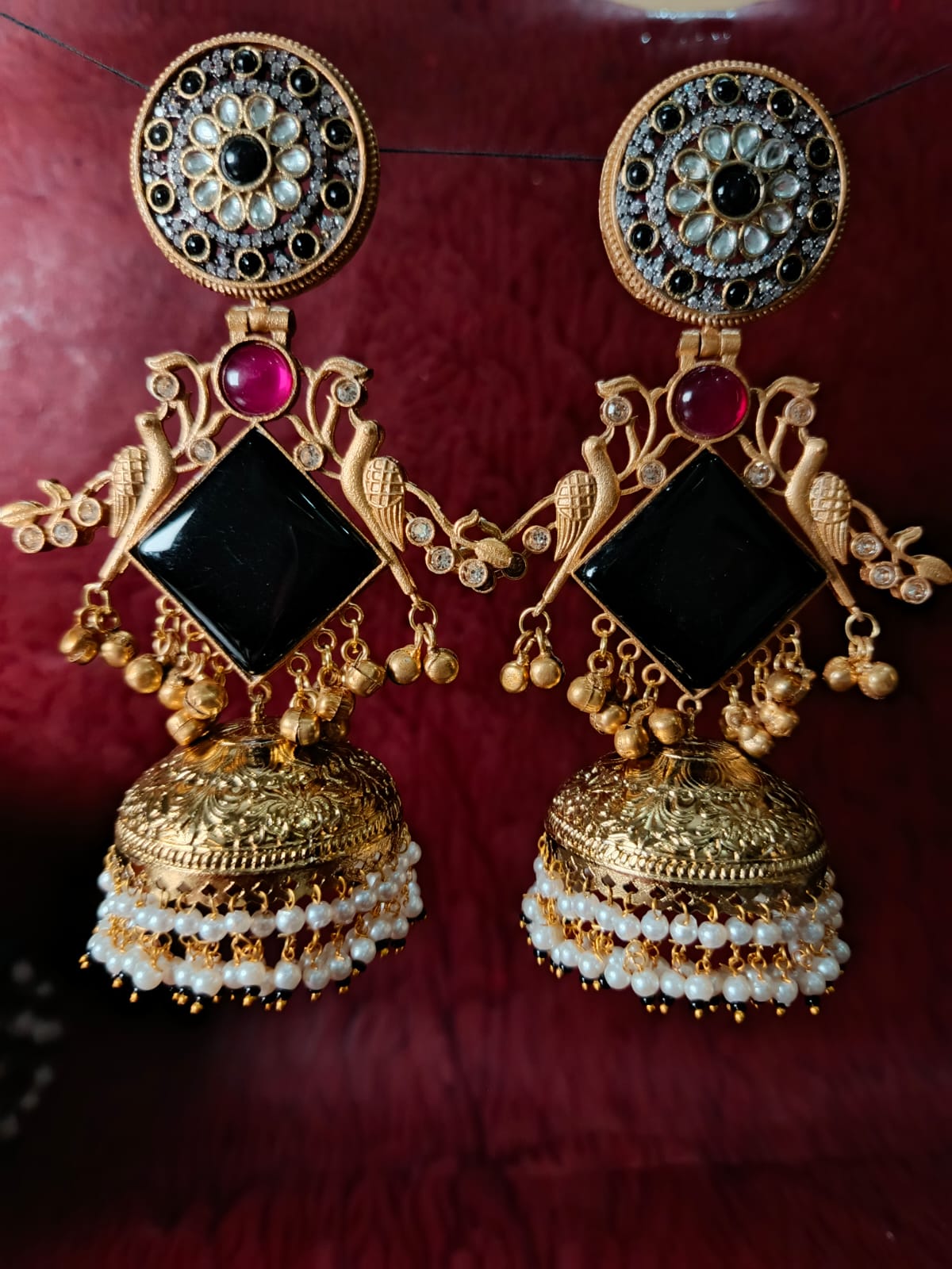 Magnificent Gold Plated Brass Jhumka Earrings