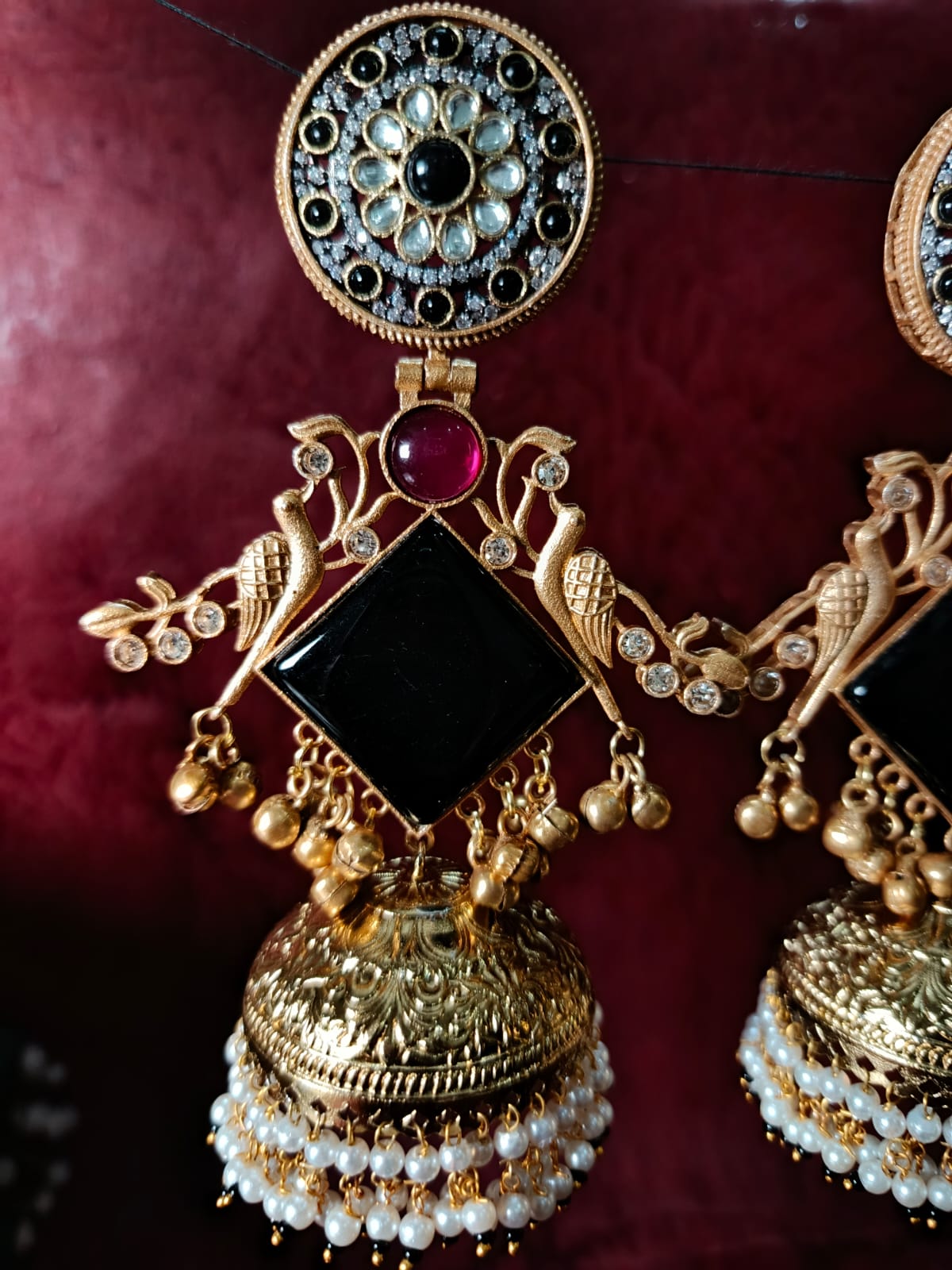 Magnificent Gold Plated Brass Jhumka Earrings
