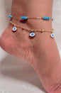 Anti tarnish Gold Plated 'Evil Eye' Anklet
