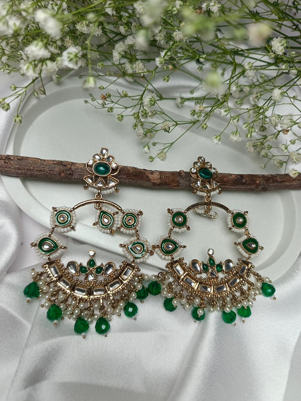 dimple chandbali earring