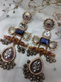Ornate Multi-Stone & Kundan Dangle Earrings