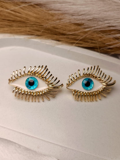 Anti tarnish Golden Evil Eye Earrings