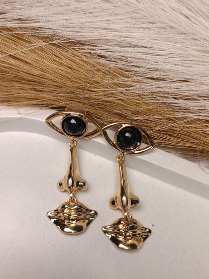 Anti tarnish Golden Evil Eye & Hamsa Hand Earrings