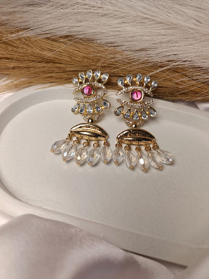 Anti tarnish Embellished Earrings with Crystals