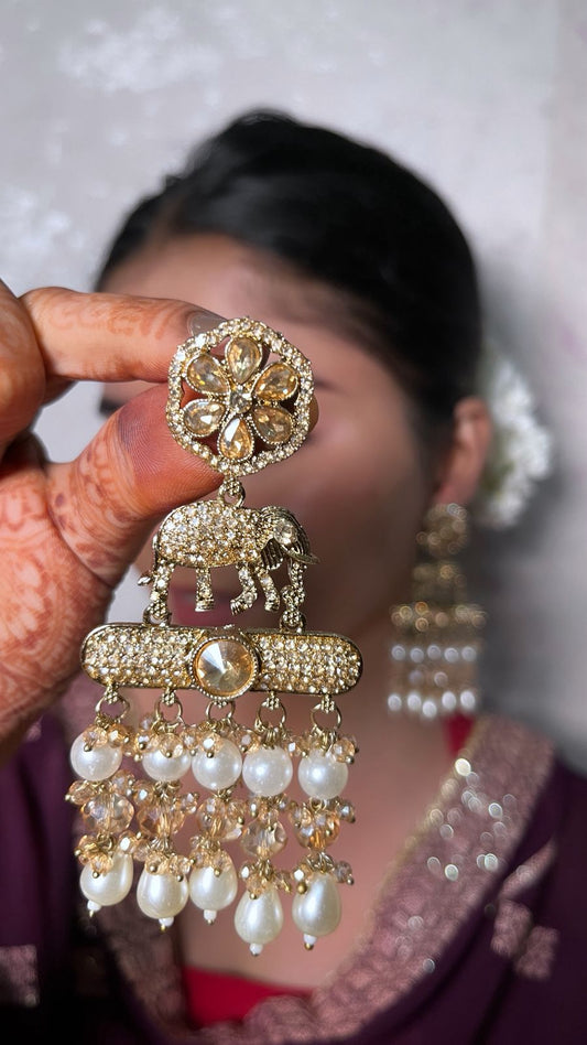 Royal Elephant Dangler Earrings