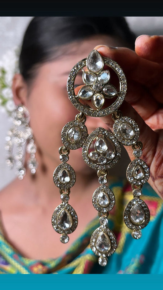 Traditional Bridal Kundan Dangler Earrings