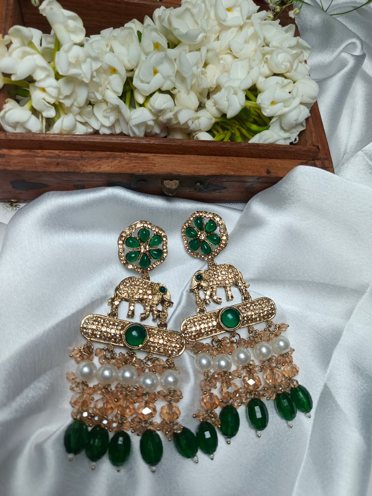 Royal Elephant Dangler Earrings