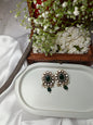 Regal Green Stone Stud Earrings