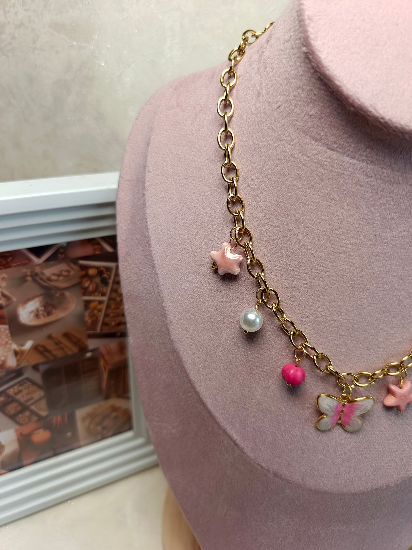 Whimsical Butterfly & Star Charm Necklace