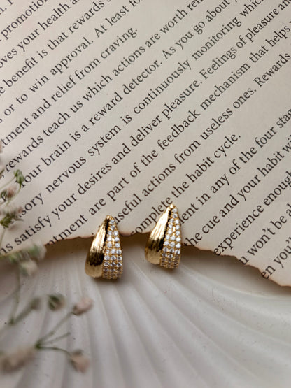 Anti tarnish Sparkle & Shine Crystal anti tarnish Hoop Earrings | Gold-Plated