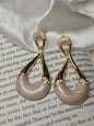 Abstract Marbled Resin Drop Earrings | Gold-Toned