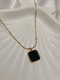 Minimalist Black Square Gold Necklace