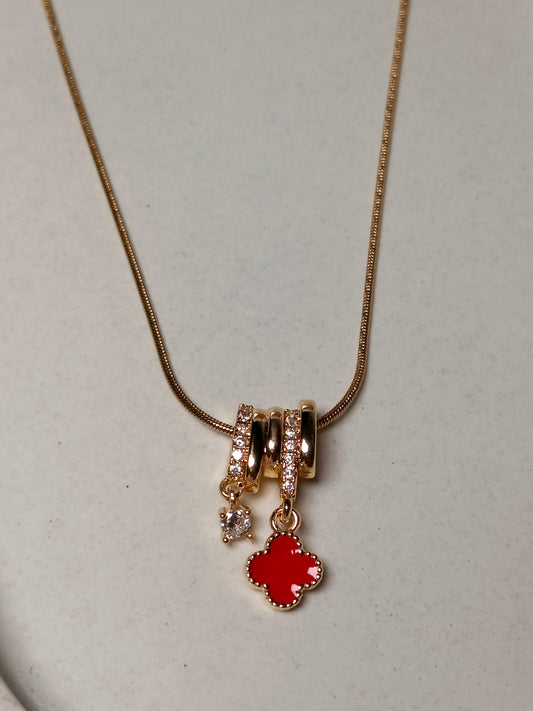 Anti tarnish Golden Lucky Clover Charm Necklace
