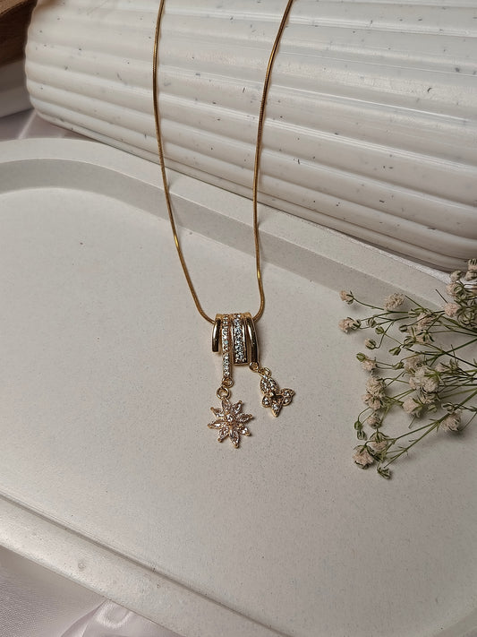 anti tarnish Gold-Plated charm Pendant Necklace