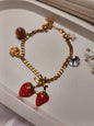 Playful Strawberry Charm Bracelet