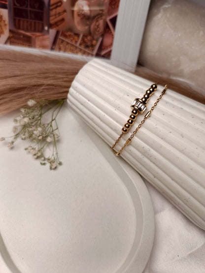 Modern Crystal Bar & Beaded Bracelet