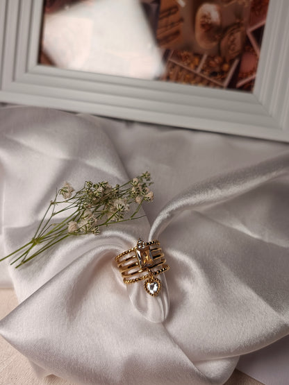 Anti tarnish Effortless Layered Charm Ring