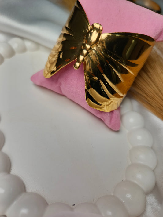 Anti tarnish Golden Butterfly Statement Cuff Bracelet