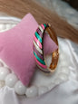 Multicolored Striped Enamel Bangle
