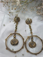 Vintage-Style Oxidized brass Earrings