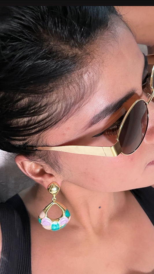 Boho Geometric Enamel Earrings