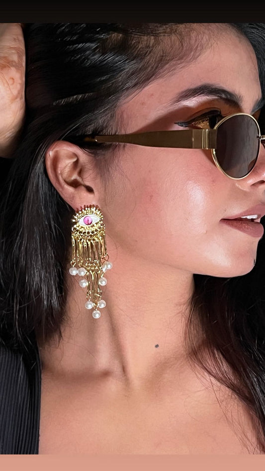 Statement Evil Eye Jhumka Earrings