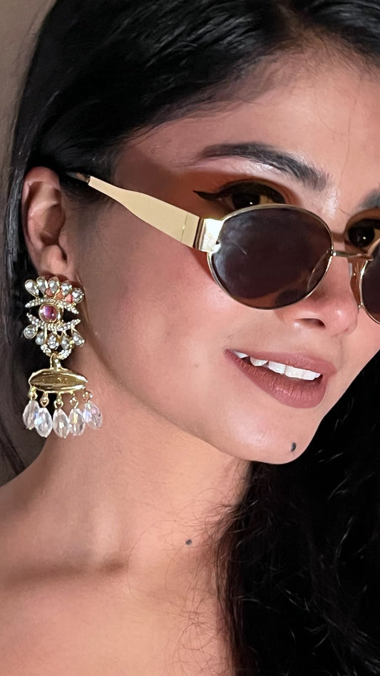 Anti tarnish Embellished Earrings with Crystals