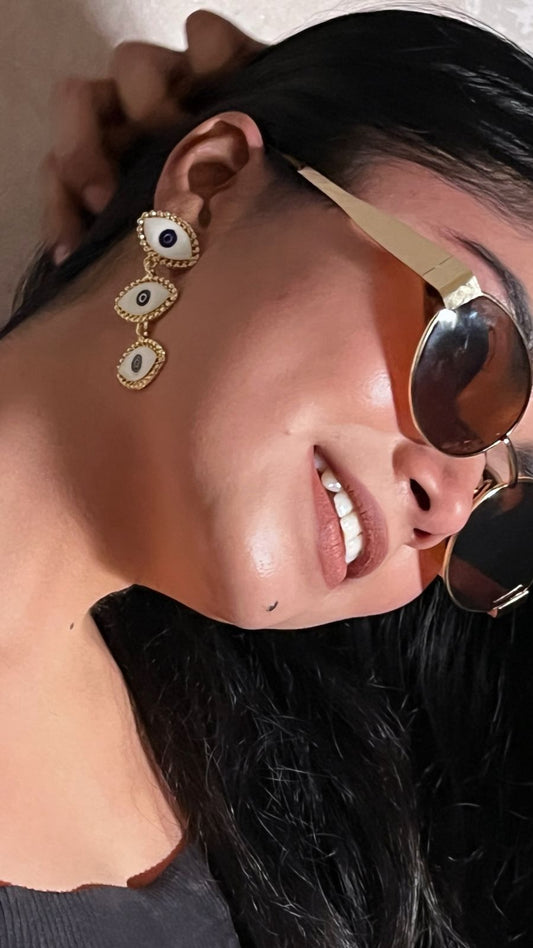 Dangling Evil Eye Earrings
