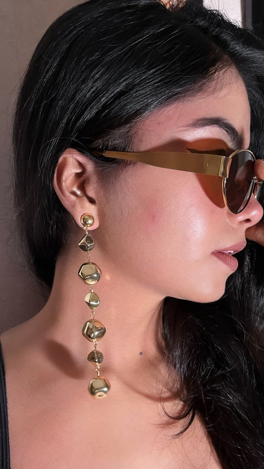 Anti tarnish Chic Golden Ball Drop Earrings