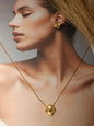Anti-Tarnish Gold-Plated Clover Necklace and Earrings Set