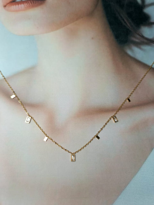 Anti-Tarnish Gold-Plated Dangle Charm Necklace