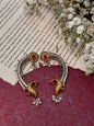 Exquisite Brass Peacock Ear Cuffs with Pearl Detailing