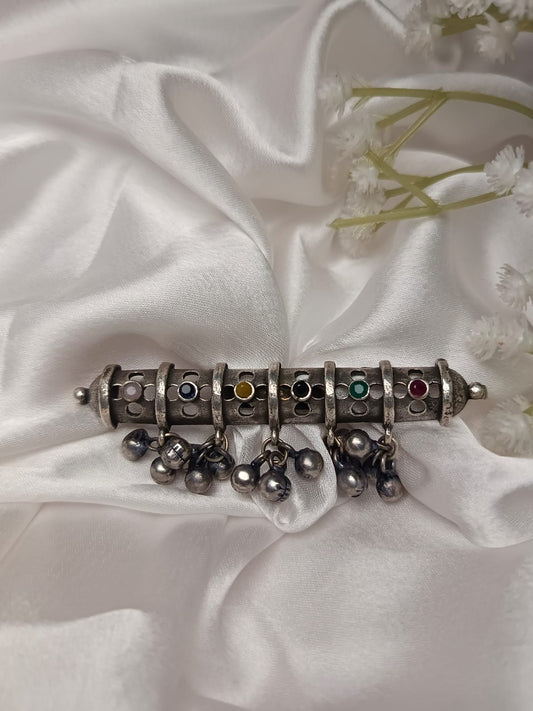Adjustable Handcrafted German Silver Ring with Detailed Pattern