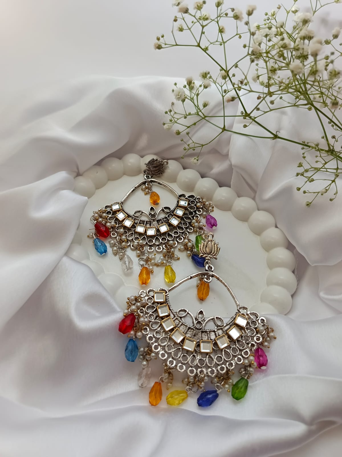 Bold Silver Statement Earrings