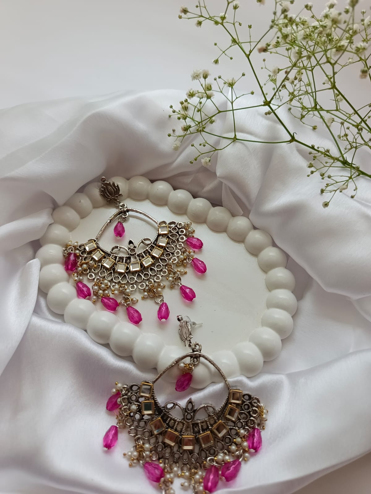 Bold Silver Statement Earrings